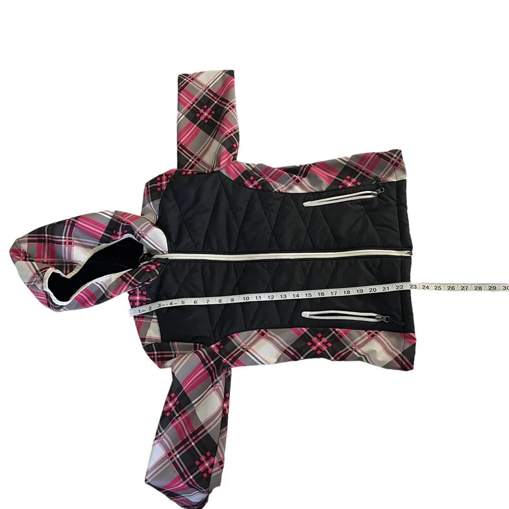 Snozu Plaid Hooded Faux Fur Lined Jacket Size L (14/16) - Picture 9 of 11